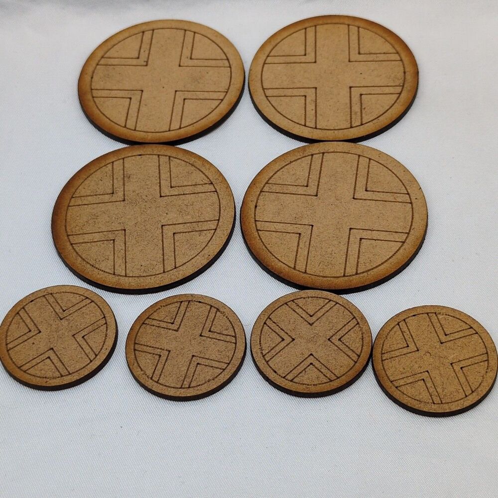 (8) Laser Etched Chain Of Command Allied Patrol Marker Set